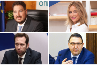 Πάνω: Κωνσταντίνος Γλούμης, νέος γ.γ. Δημογραφικής και Στεγαστικής Πολιτικής και Κατερίνα Πατσογιάννη, νέα γ.γ. Ισότητας και Ανθρωπίνων Δικαιωμάτων. Κάτω: Νίκος Μηλαπίδης, επικεφαλής της Γενικής Γραμματείας Εργασιακών Σχέσεων και Κωνσταντίνος Τσαγκαρόπουλος, νέος γ.γ. Κοινωνικής Ασφάλισης